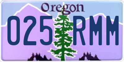 OR license plate 025RMM