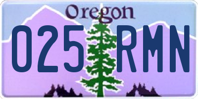 OR license plate 025RMN