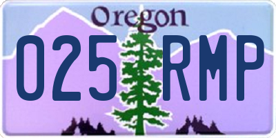 OR license plate 025RMP
