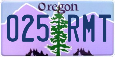OR license plate 025RMT