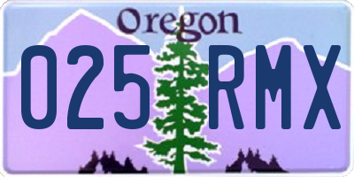 OR license plate 025RMX