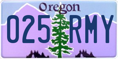 OR license plate 025RMY