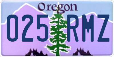 OR license plate 025RMZ