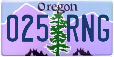 OR license plate 025RNG