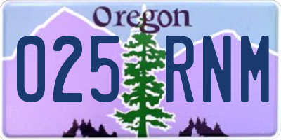 OR license plate 025RNM