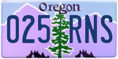 OR license plate 025RNS