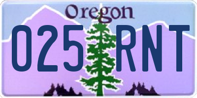 OR license plate 025RNT