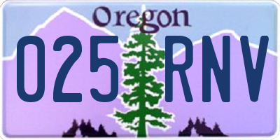 OR license plate 025RNV