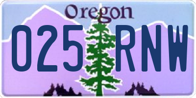 OR license plate 025RNW