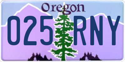 OR license plate 025RNY