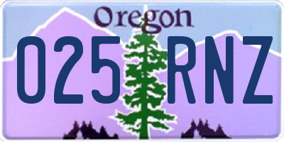 OR license plate 025RNZ