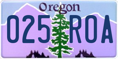 OR license plate 025ROA