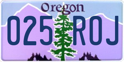 OR license plate 025ROJ