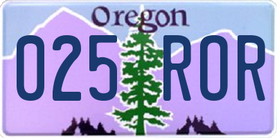 OR license plate 025ROR
