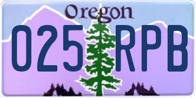 OR license plate 025RPB