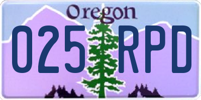 OR license plate 025RPD