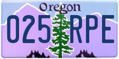 OR license plate 025RPE