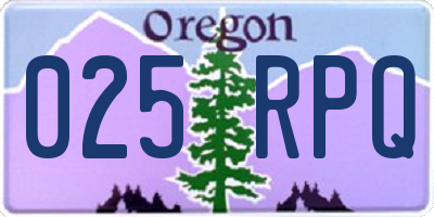 OR license plate 025RPQ