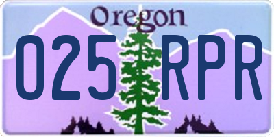 OR license plate 025RPR