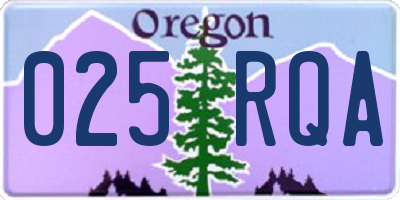 OR license plate 025RQA