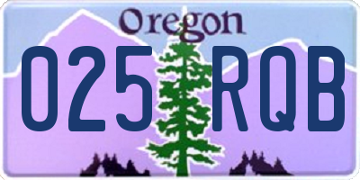 OR license plate 025RQB