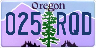 OR license plate 025RQD