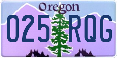 OR license plate 025RQG