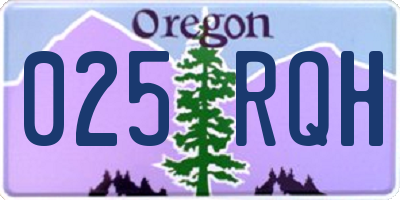 OR license plate 025RQH