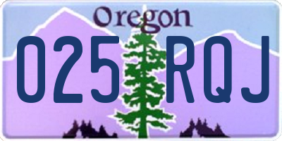 OR license plate 025RQJ