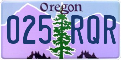 OR license plate 025RQR