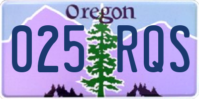 OR license plate 025RQS