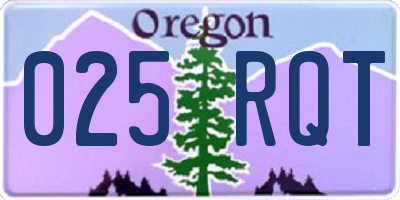 OR license plate 025RQT