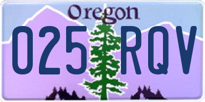 OR license plate 025RQV