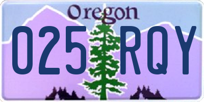 OR license plate 025RQY