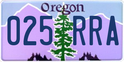 OR license plate 025RRA