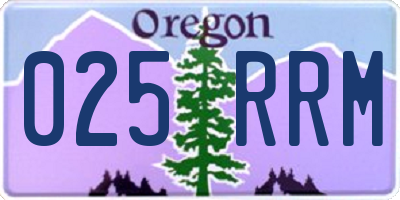 OR license plate 025RRM