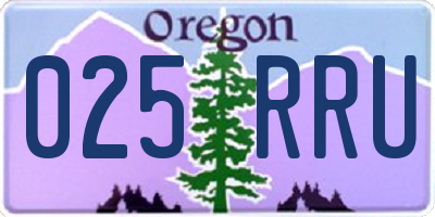 OR license plate 025RRU
