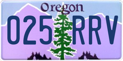 OR license plate 025RRV