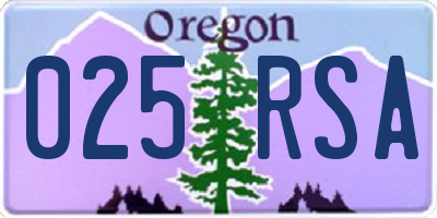 OR license plate 025RSA