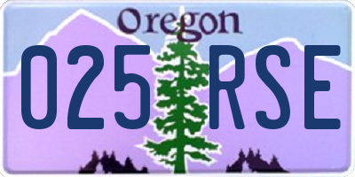 OR license plate 025RSE