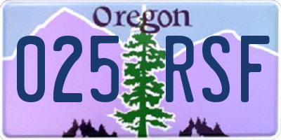 OR license plate 025RSF