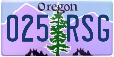 OR license plate 025RSG