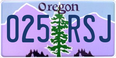 OR license plate 025RSJ