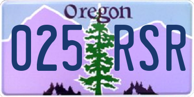 OR license plate 025RSR