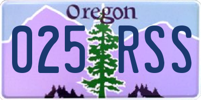 OR license plate 025RSS