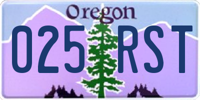 OR license plate 025RST