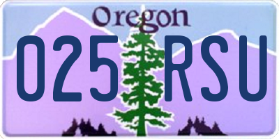 OR license plate 025RSU