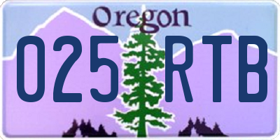 OR license plate 025RTB