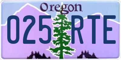 OR license plate 025RTE