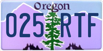 OR license plate 025RTF